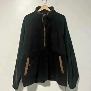 North End Pro Club Black Fleece Quarter-Zip Pullover - Size Large